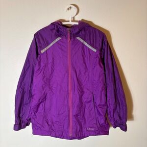 L.L. Bean‎ Purple Hooded Lightweight Insulated Rain Jacket Size 14/16